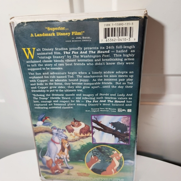 Disney Black Diamond Classics The Fox and the Hound VHS Tape - Picture 3 of 9